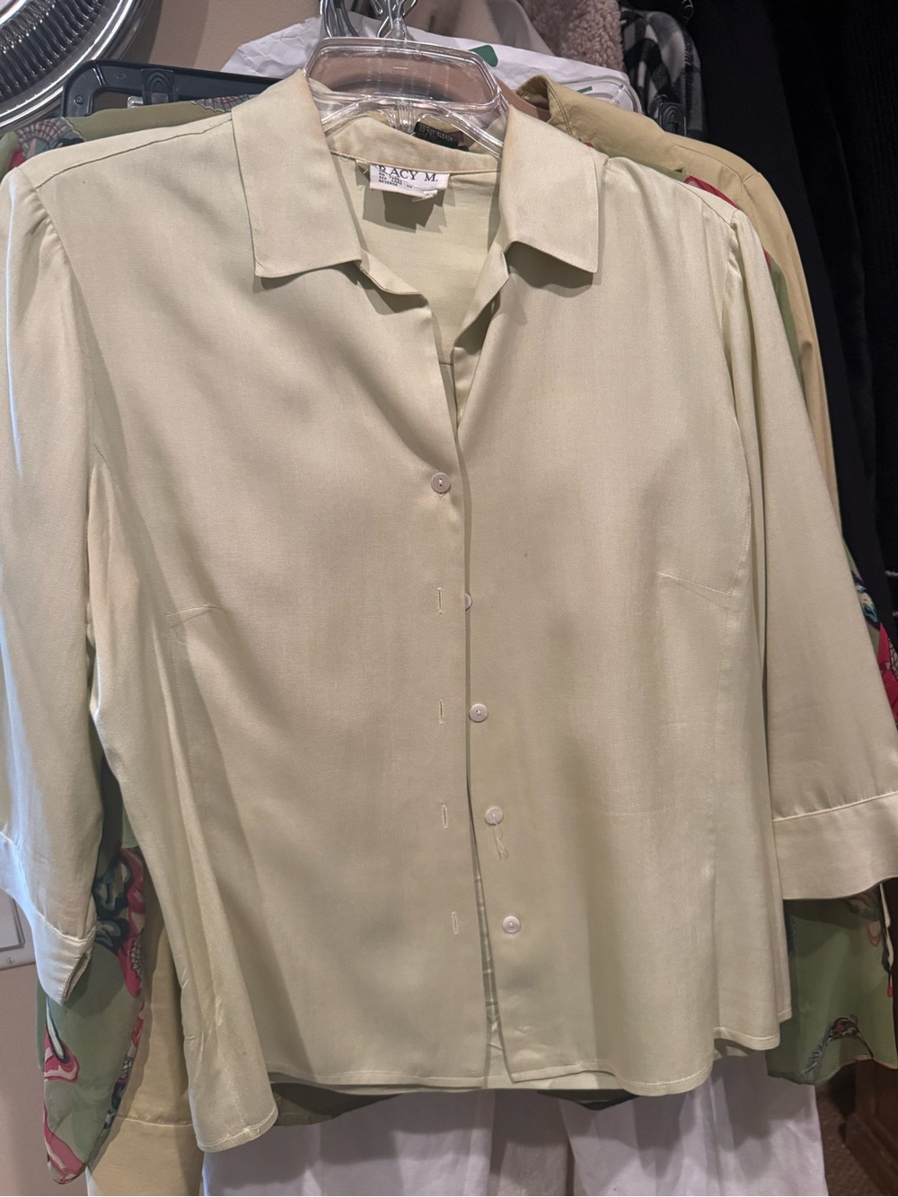 womens Light Cream Button-Up Shirt